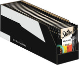 Nourriture humide pour chats Sheba Selection en sachets portionnés avec poulet et bœuf en sauce 28x85g