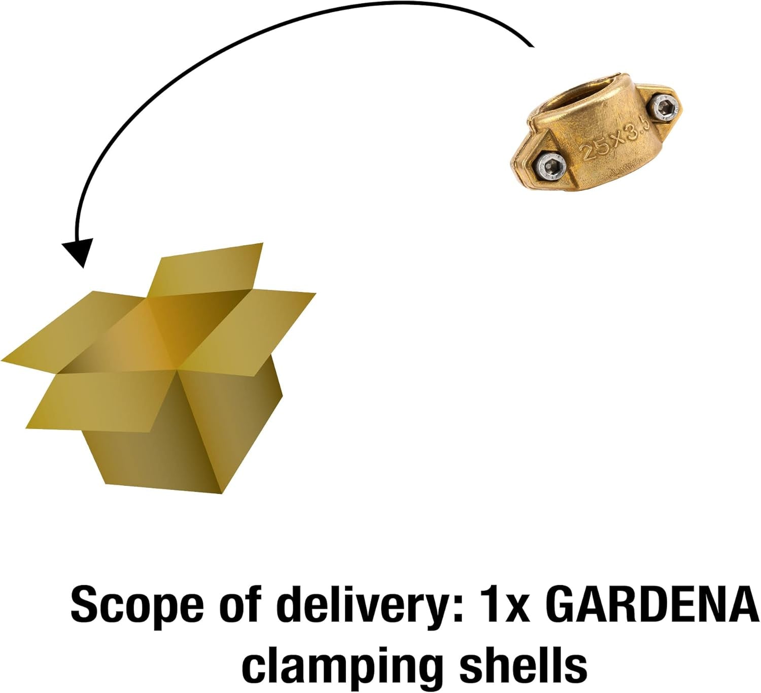 Colliers de serrage Gardena : Collier de serrage en laiton pour fixer des tuyaux d'aspiration ou haute pression, adapté aux tuyaux de 25 mm (1 pouce) (7211-20)