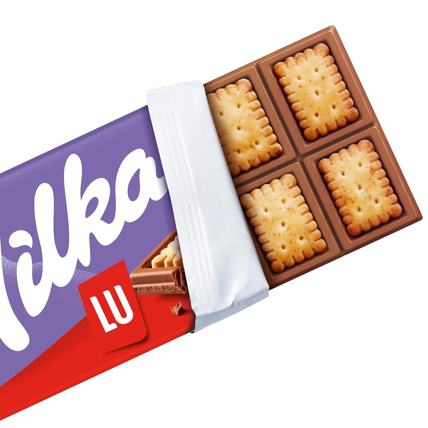 Milka LU – Chocolat au lait alpin avec biscuits LU croquants – 87g