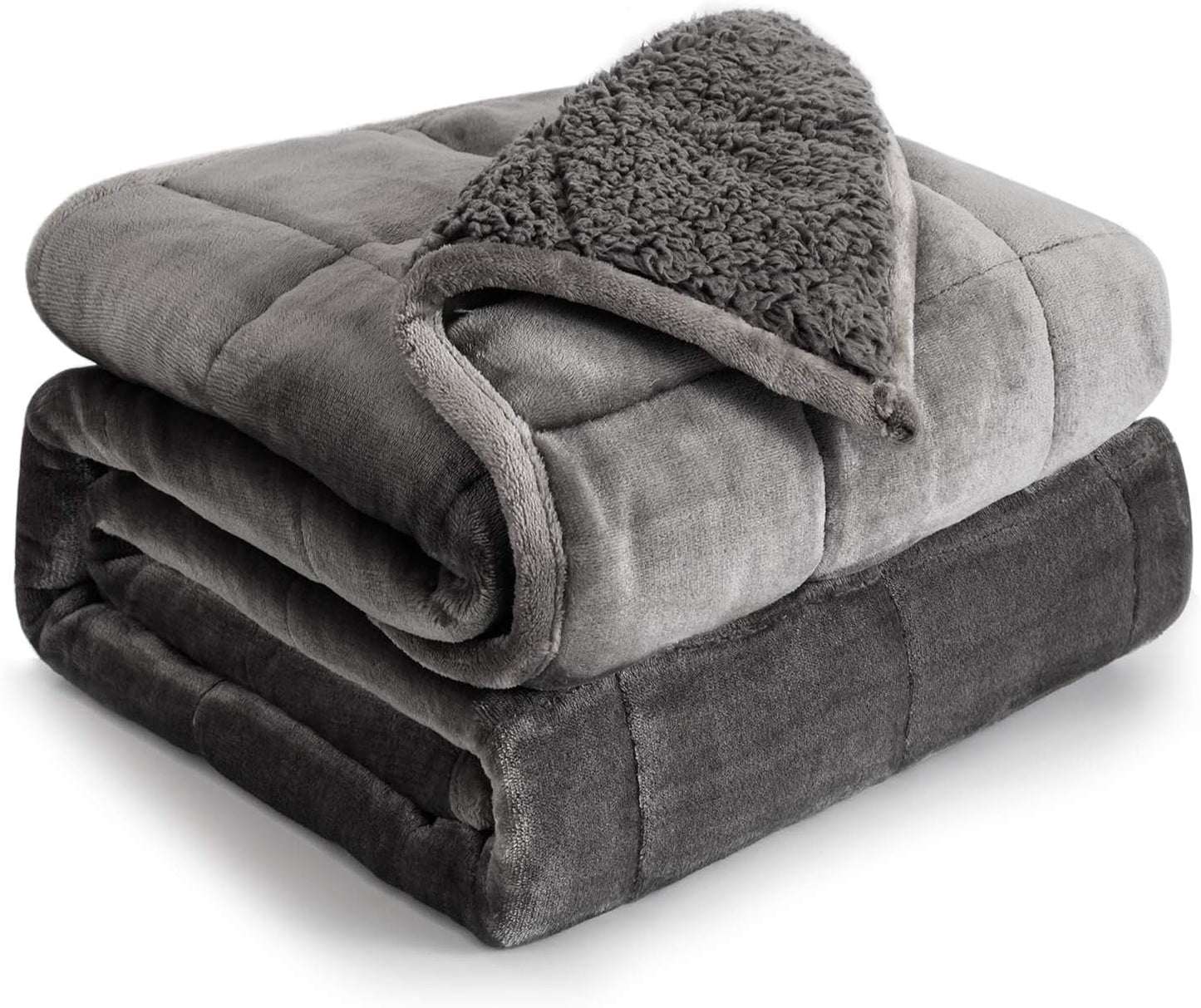 Couverture lestée Cottonblue 6,8 kg Couverture lestée Sherpa en flanelle à poils longs Queen Size pour adultes Couvertures lestées confortables pour apaiser et détendre Couettes lourdes 152,4 x 203,2 Naty Shop Gris 60 x 80 15 Lb Quilts & Quilts
