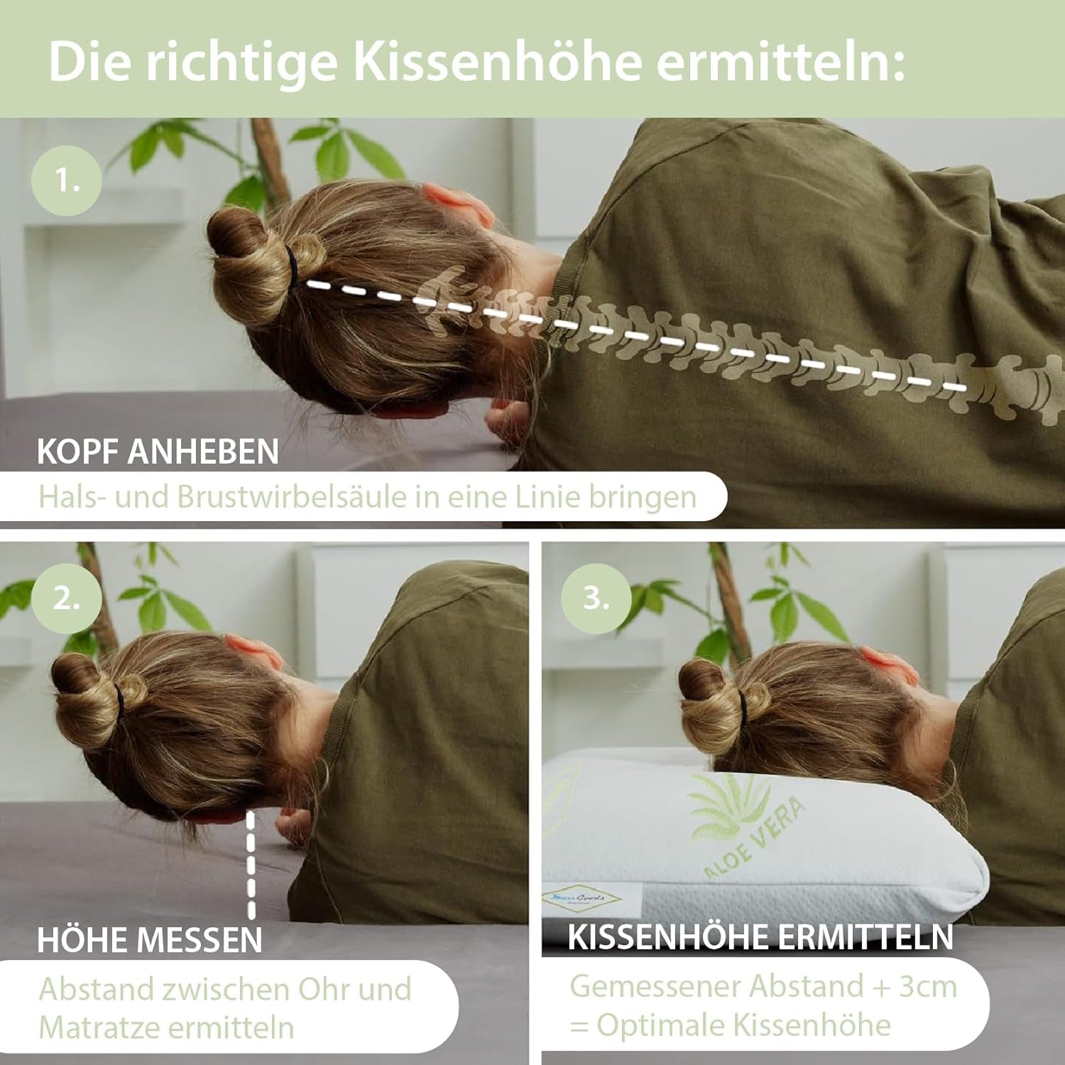 Maxxgoods Oreiller orthopédique Oreiller de soutien cervical en mousse de gel viscoélastique avec housse de protection à l'aloe vera et housse intérieure 100 % coton - Oreiller pour dormeurs sur le ventre, sur le dos et sur le côté (42 cm x 70 cm x 12 cm) Oreillers orthopédiques cervicaux Naty Shop