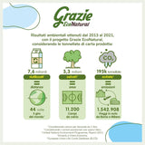 Papier toilette naturel Grazie, Econatural, 56 rouleaux, papier toilette recyclé Fibrepack, 100 % écologique, respectueux de l'environnement, certifié Ecolabel et recyclé FSC, fabriqué en Italie
