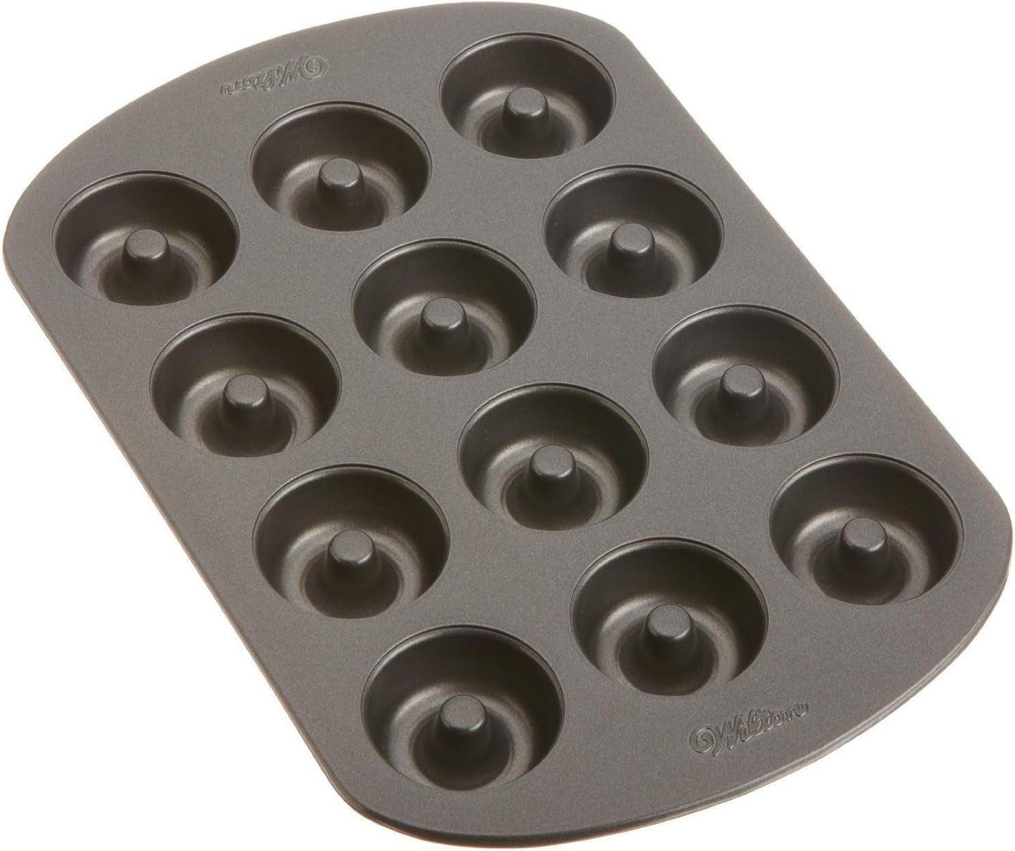 Wilton Donut-Backform Mit 12 Mulden Donutform, Hochwertige Donut Backform Mit Antihaftbeschichtung Für 12 Mini-Donuts, Spülmaschinenfest Moules et plaques pour la cuisson Naty Shop Medium