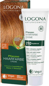 LOGONA Natural Cosmetics Coloration Cheveux Végétale Crème 240 Nougat Brun Henné Naturel Marron Crème Coloration Cheveux Tons Bruns Couleur Cheveux Foncés 150ml Naty Shop Teinture Capillaire 210 Rouge Cuivre [Été Indien]
