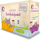 MjAMjAM - Nourriture humide de qualité supérieure pour chats - Pack bien-être au poulet 12 paquets (12 x 125 g) sans céréales avec viande supplémentaire