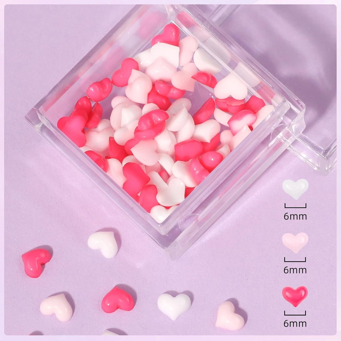 Makartt Gel adhésif pour strass – 15 ml de colle UV pour ongles avec breloques roses en forme de cœur, bijoux et accessoires de design d'ongles pour manucure à domicile, cadeau de Saint-Valentin
