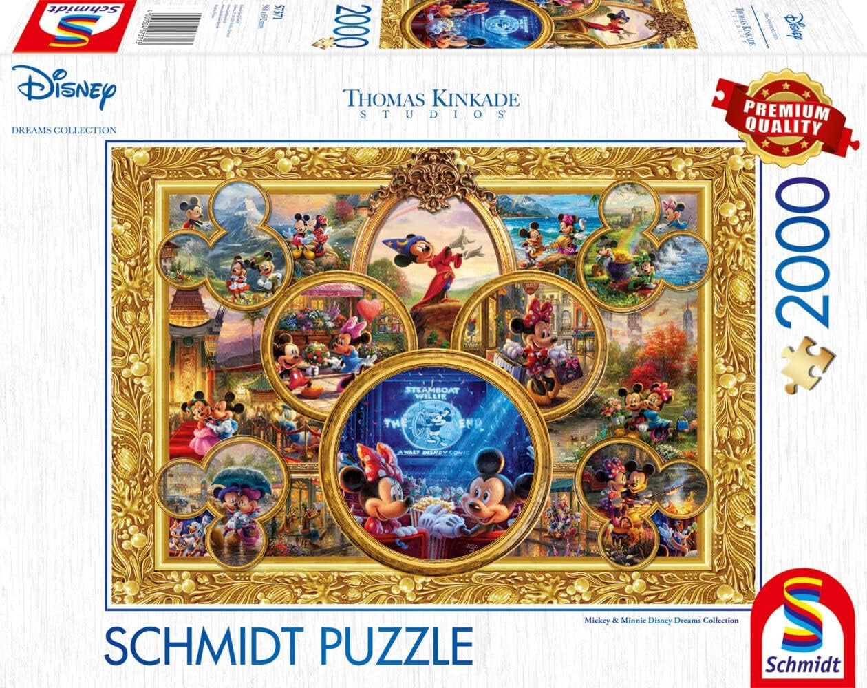 Schmidt Spiele 57371 Thomas Kinkade, Disney, Mickey & Minnie, Dream Collage 2, puzzle 2000 pièces Puzzle Naty Shop Titre par défaut