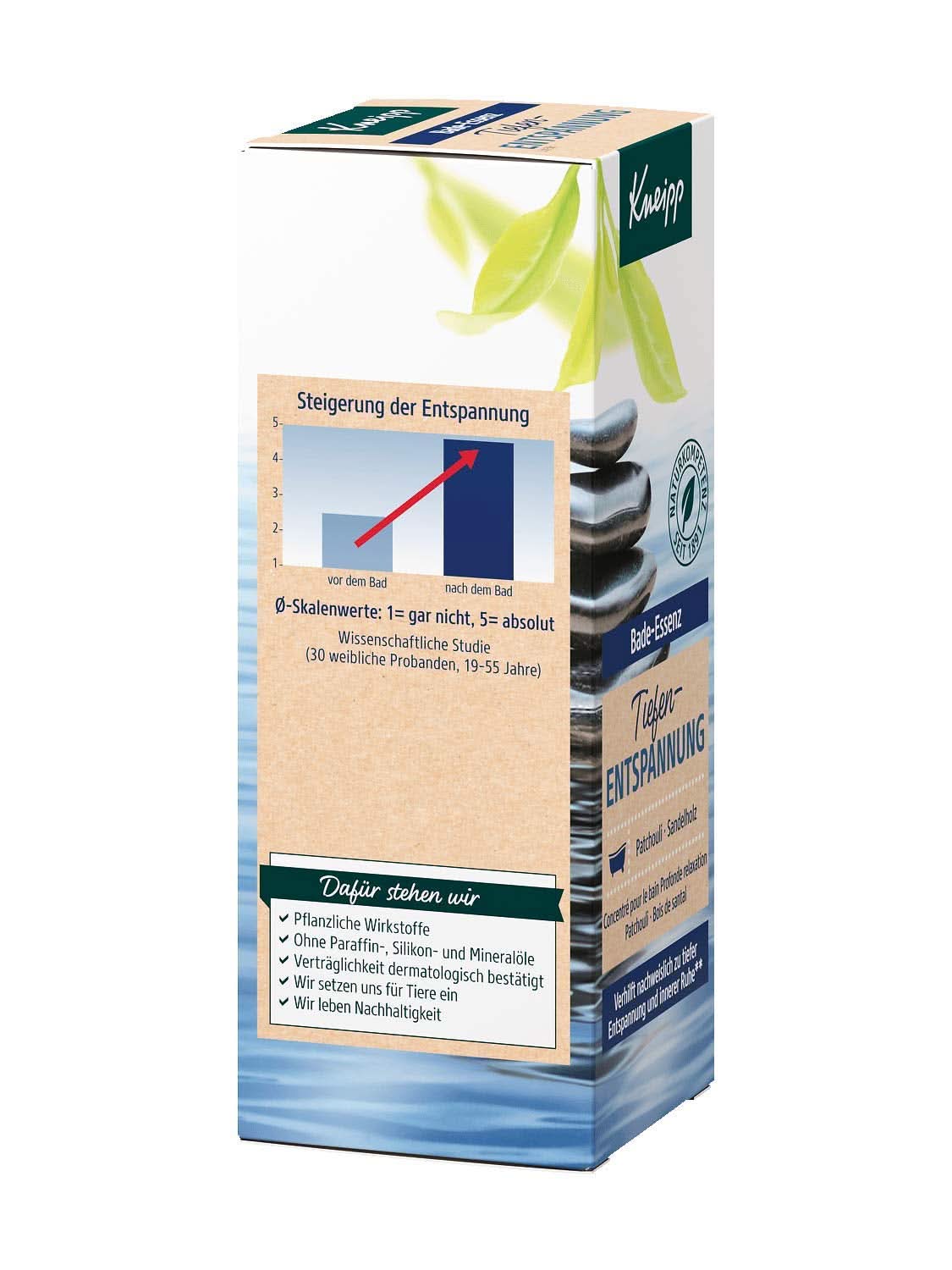 Kneipp, huile de bain à l'huile essentielle naturelle de patchouli et à l'extrait de bois de santal pour une relaxation profonde et un apaisement, 100 ml Naty Shop