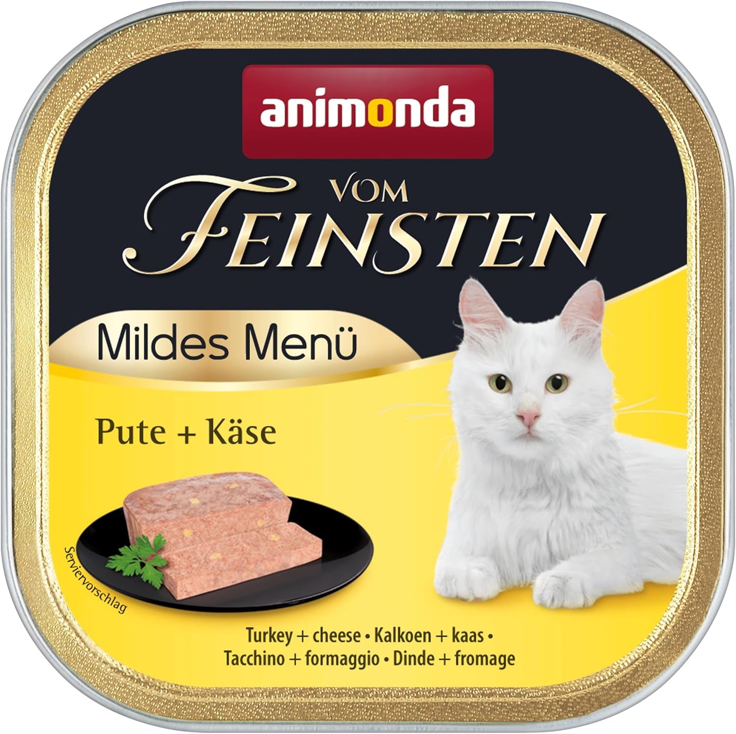 animonda vom Feinsten Mild Menu Mild Variety (32 x 100g), nourriture humide pour chats sans céréales et sans sucre, nourriture facile à digérer avec de la viande de dinde
