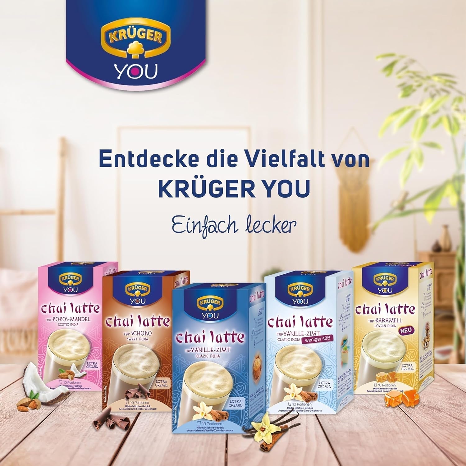 KRÜGER Chai Latte Exotic India type noix de coco-amande (1 x 0,25 kg)