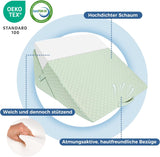 Oreiller compensé réglable pour enfants, oreiller de lecture en mousse haute densité pour lit et canapé, oreiller de tête ergonomique pour l'apnée du reflux du sommeil, oreiller de jambe/oreiller de dos pour jouer et lire (vert)