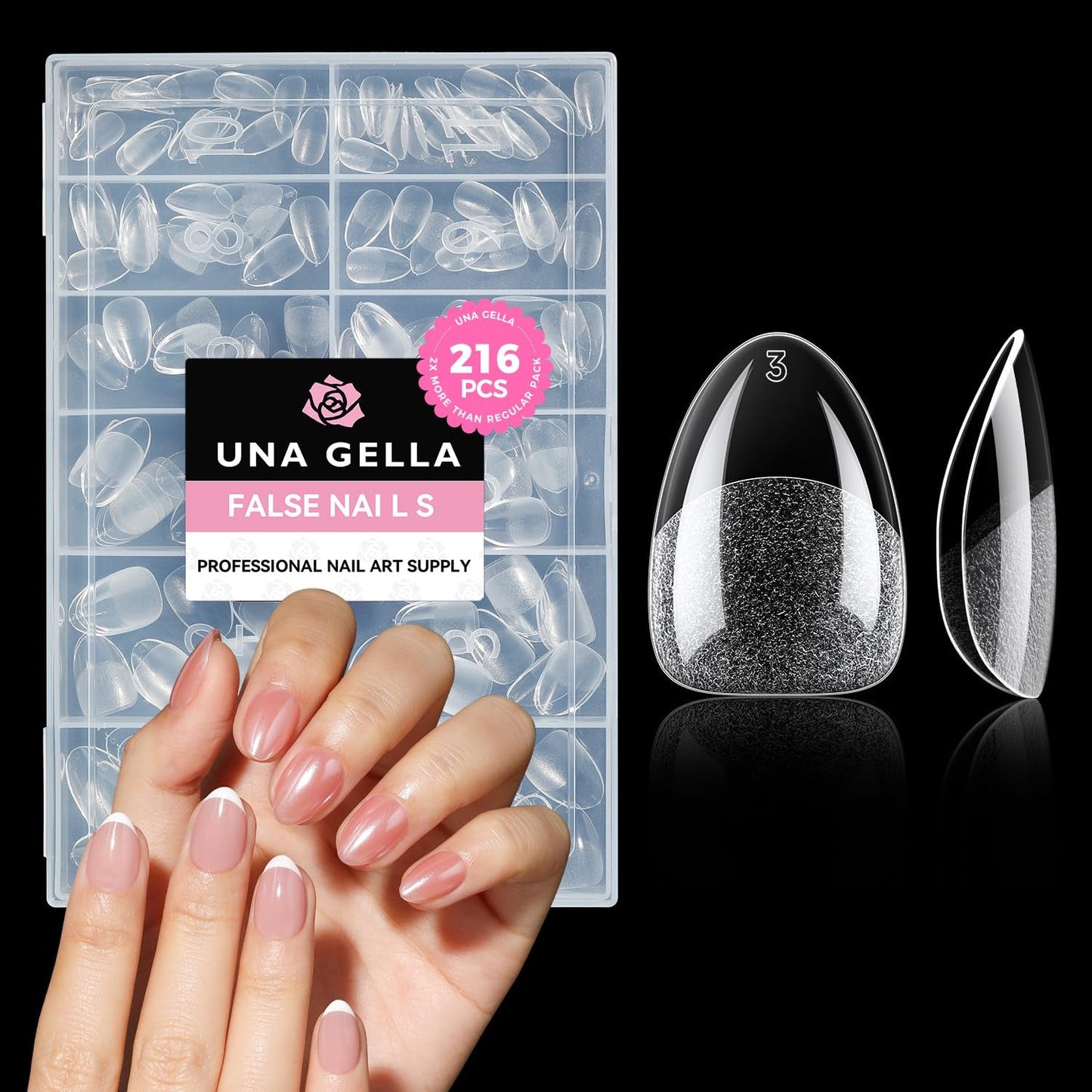 Ballerine Gel Ongles Conseils 216 pièces 12 Tailles Doux Gel Ongles Couverture Complète Ongles Extension Ensemble Semi Mat BRICOLAGE Home Art