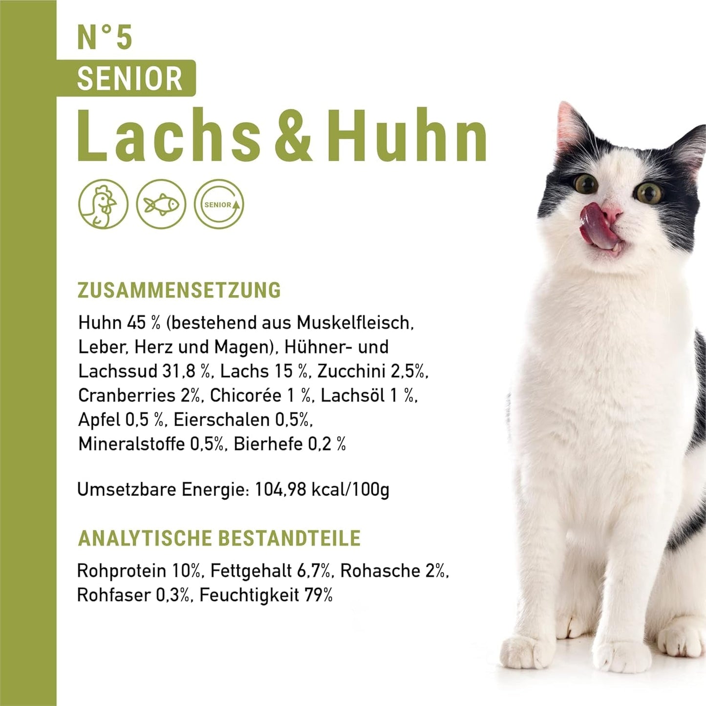 catz finefood Senior Collection Katzenfutter nass - Premium Nassfutter für Ihre Senior Katze - getreidefree, ohne Zucker, hoher Fleischanteil, Vitamine & Mineralien (6 x 200g Dose)