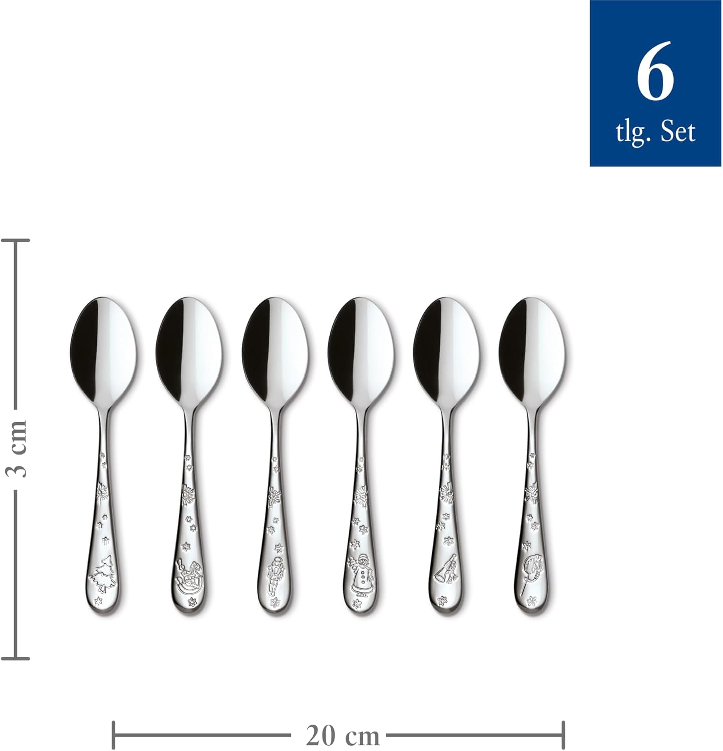 Villeroy & Boch - Set de cuillères à café Toy'S Delight 6 pièces Argent Platine, passe au lave-vaisselle Kitchen Naty Shop