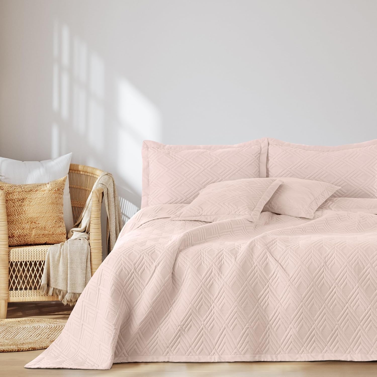 Ameliahome Couvre-lit 170X210 Cm Couvre-lit Double Face Matelassage Ultrasonique Polyester Ophelia Vert Foncé Lits et Couvertures Besuche den AmeliaHome-Store Ophelia Rose Poudré 200X220 Cm