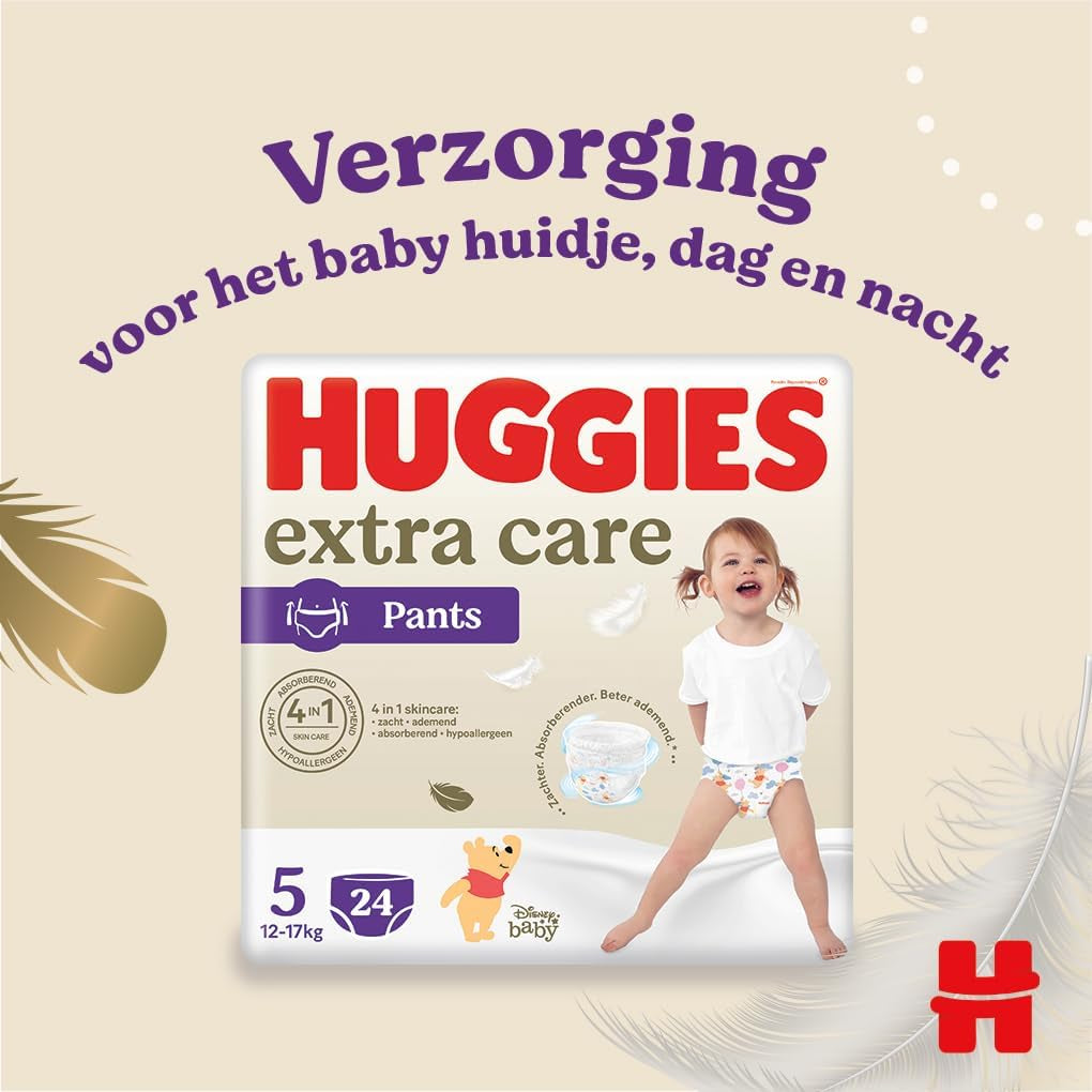Couches Huggies Extra Care, taille 5 (12-17 kg), design Disney, 96 pièces