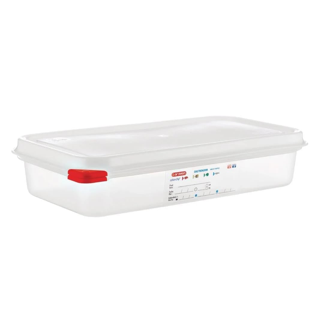 03352 Récipients alimentaires en polypropylène avec couvercle, GN 1/3, 2,5 l, 65 mm, avec poignée, 4 pièces Boîtes de conservation alimentaires Naty Shop Titre par défaut