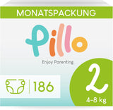 Couches Pillo 3 - Carton de 168 couches, 6 paquets de 28 couches chacun, taille 3 - Midi (6-10 kg) - Couches pour bébés