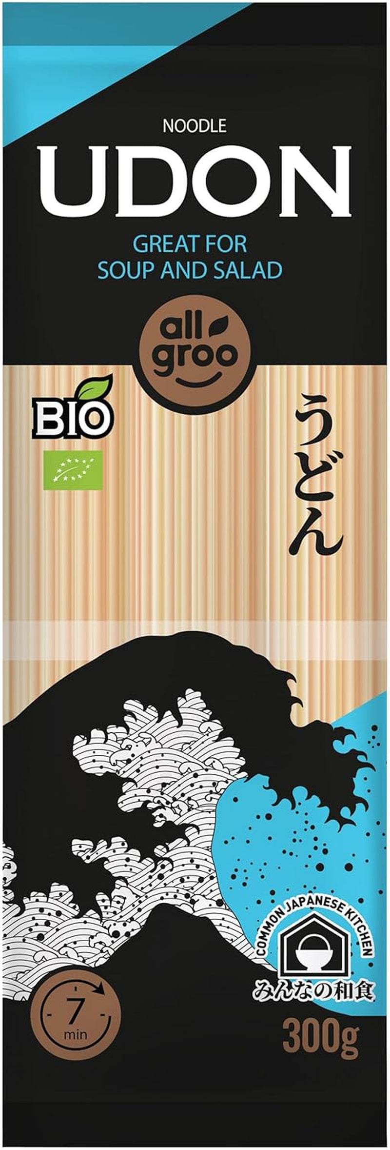 Nouilles de blé biologiques Allgroo, Udon, CN-BIO-154-1 x 300 g