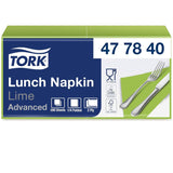 Tork 477840 Serviettes à déjeuner citron vert / Serviettes 2 épaisseurs pour petits repas ou collations / Qualité avancée / 10 X 200 (2000) Serviettes en papier / 32,6 X 33 cm (L X L) / 1/4 plié