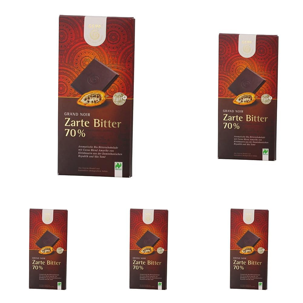 - Chocolat noir Grand Noir - Chocolat bio 70% DE-ÖKO-013 - 100g (paquet de 5)