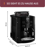 Machine à expresso automatique KRUPS Arabica Picto, design compact, facile à utiliser, commande rotative intuitive réglable, mousseur à lait, fonction 2 tasses, machine à expresso, noir, EA810870