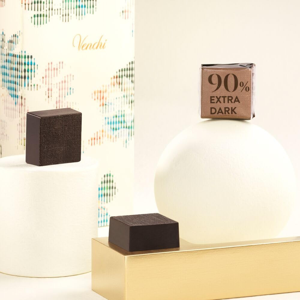 Venchi - Cubes Extra Bitter 90%, 1 kg - Chocolat au Café - Sans Gluten - Vegan