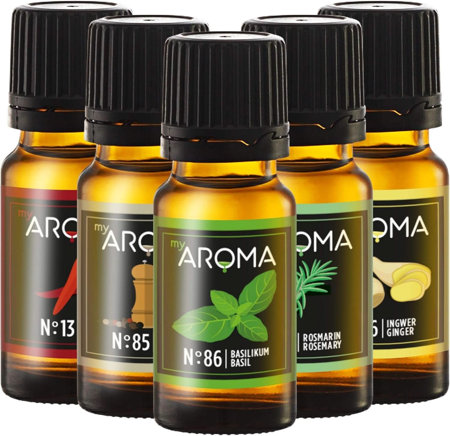 Myarôme | Coffret : Forêt & Prairie - Arôme naturel pur avec arôme de fruits et arôme de fruits (5 x 10 ml) | Poêle à griller édulcorants Naty Shop sans sucre et non sucré