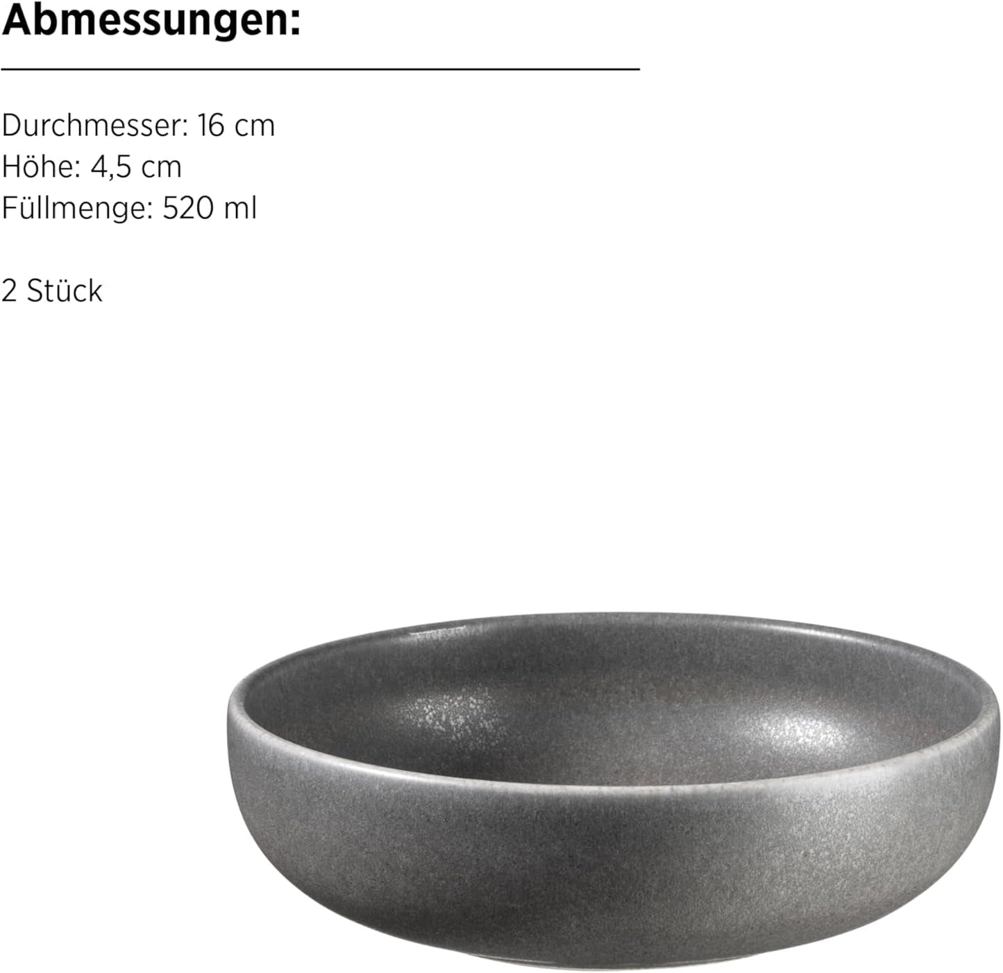 MÄSER Série Unico, service de table pour 2 personnes, intemporel et élégant, service de table en céramique 8 pièces, grès, anthracite