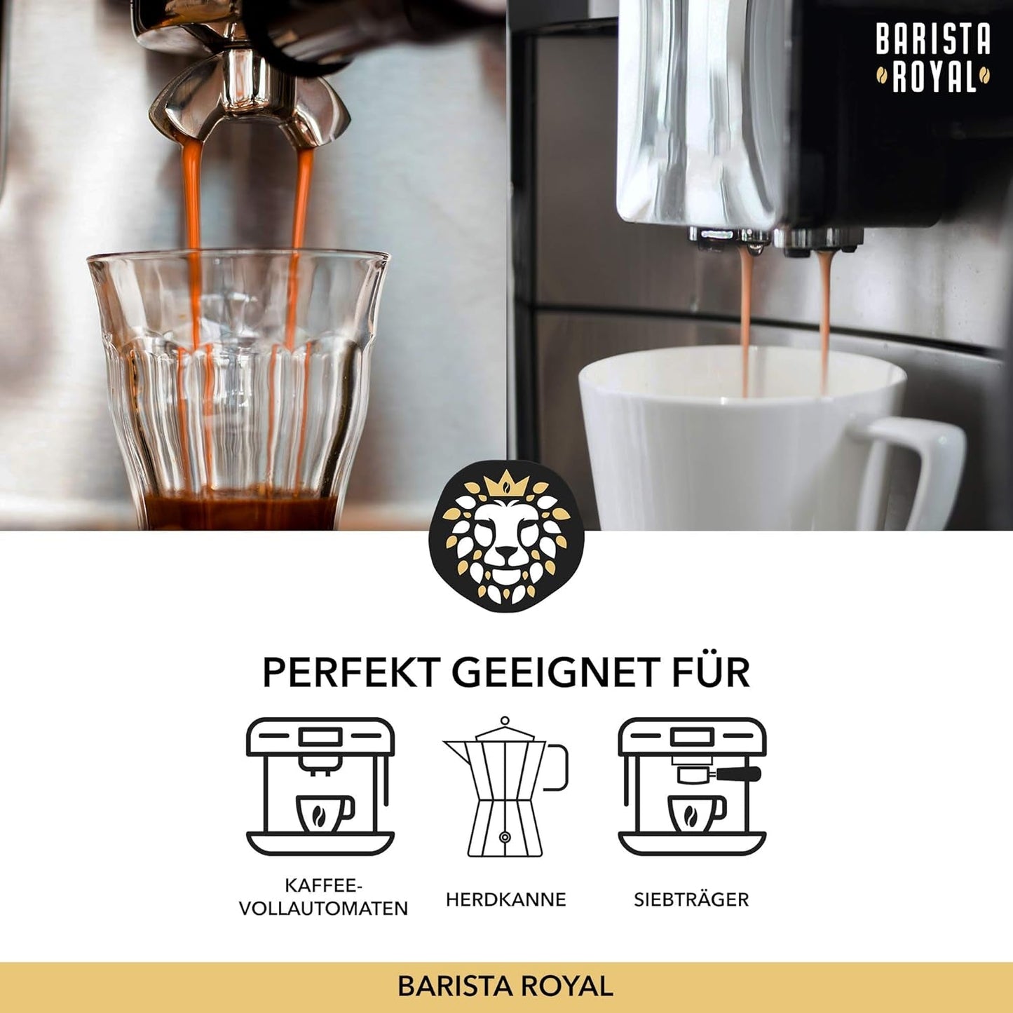 Ensemble d'échantillons de grains d'espresso 4 x 350 g de grains d'espresso | Pack découverte/Pack d'échantillons | Robusta et Arabica | Idéal pour les appareils entièrement automatiques et les porte-filtres | BARISTA ROYAL