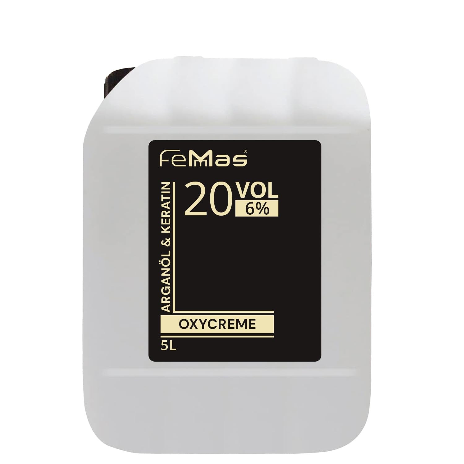 FemMas Oxycreme à 6% 1000 ml I Agent oxydant pour la coloration et la teinture des cheveux I Application facile et fixation optimale I Révélateur pour des résultats uniformes de qualité salon I Révélateur de coloration capillaire Teinture capillaire Naty Shop 6 5 litres (1 paquet)