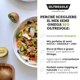 Mélange de graines Omega Bio 3 kg (mélange de graines de courge, de tournesol et de lin), un mélange de 3 graines oléagineuses brutes entières, riches en protéines, fibres et acides gras oméga-3
