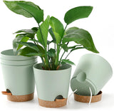 Pot de Fleur 6 Pièces 12,7 cm Jardinière à Arrosage Automatique Pot de Fleur intérieur extérieur à Drainage élevé avec Plateau de réservoir et Bord d'arrosage Jardinière de Jardin Jardin