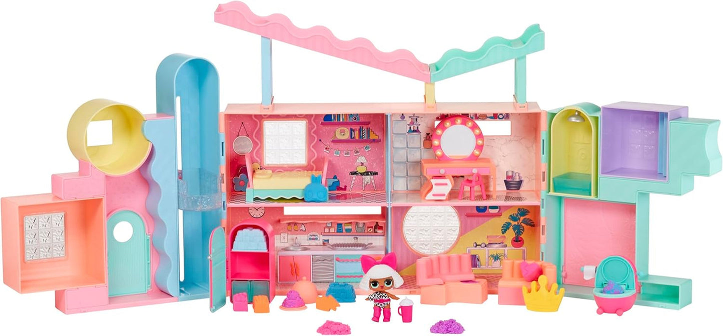 Mdr Surprise ! Maison Magique avec Poupée de Collection Squish Sand et Diva - Coffret de Jeu avec Poupée de Collection, Sable Squish, Surprises et Accessoires - Idéal pour les Filles de 4 Ans et Plus