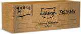 Whiskas Adult Wet Food 1+ Tasty Mix Country Collection en sauce, 84 sachets, 84 x 85 g (1 paquet en vrac) - Nourriture humide de haute qualité pour chats adultes