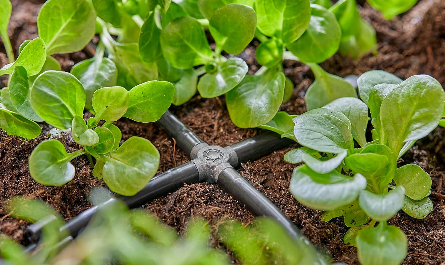 Gardena Micro-Drip-System - Raccordement croisé 4,6 mm (3/16") : accessoire pour branchement et conduites goutte à goutte, installation sans pli grâce à la technologie de raccordement Easy & Flexible (13214-20)