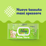 Lingettes nettoyantes pour enfants et bébés - à l'aloe vera et à l'huile d'argan - testées dermatologiquement - pH physiologique - format maxi : paquet de 72 lingettes - Nice