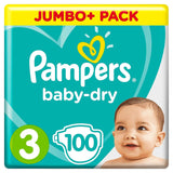 Couches Pampers (ancienne version), taille 3 (6-10 kg), 100 pièces,