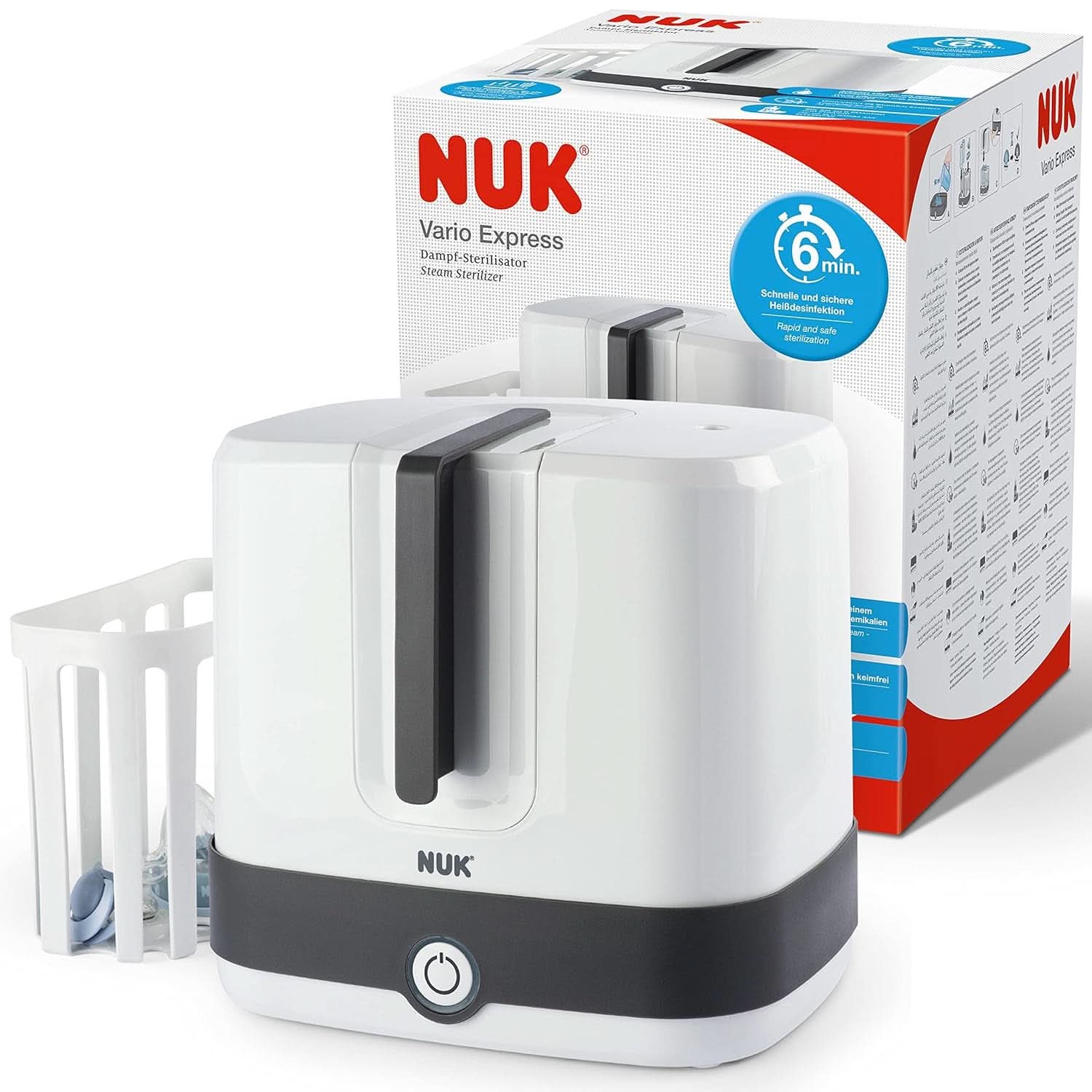 Ensemble tire-lait manuel NUK, Oreiller en silicone souple, 2 biberons parfaitement assortis, 150 ml Accessoires d'alimentation et d'allaitement Bebe Naty Shop Flaschesterilisator