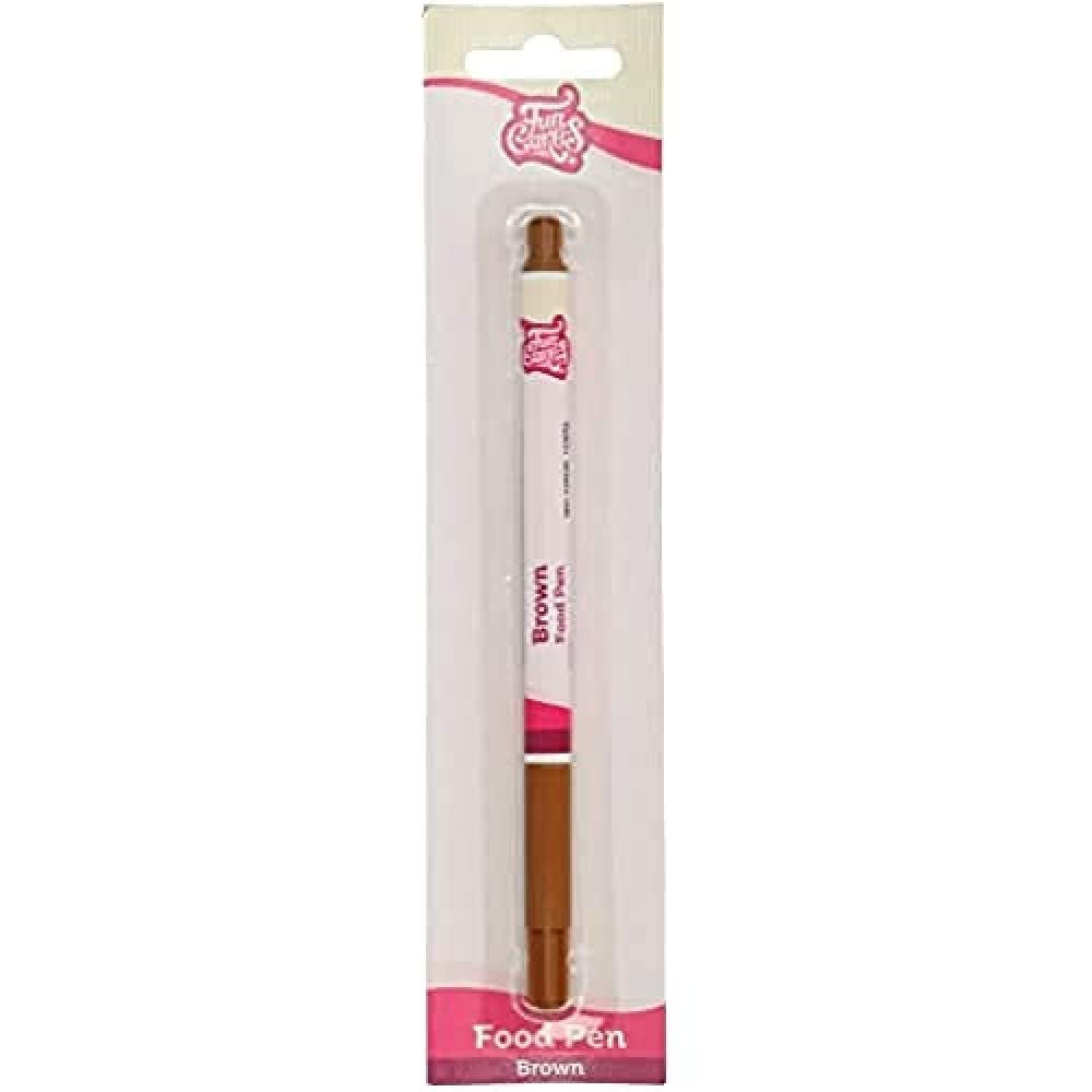 Funcakes Stylos colorants alimentaires, marron, pointe flexible pour lignes épaisses et fines, stylo comestible pour biscuits, gâteaux, fondants et plus encore, idéal pour la personnalisation, certifié Halal