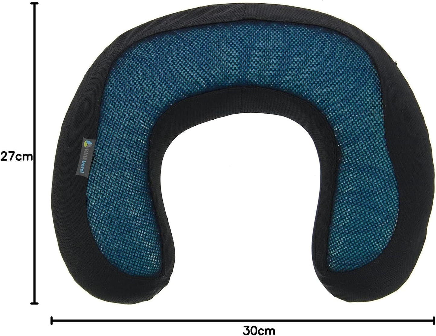 Kine Travel 169803 Oreiller cervical en gel Oreiller de voyage ergonomique approuvé par Physio Oreillers de voyage noir et bleu Naty Shop