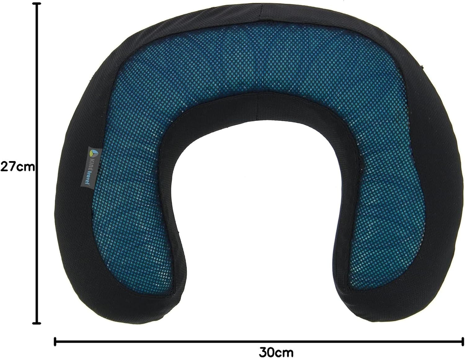 Kine Travel 169803 Oreiller cervical en gel Oreiller de voyage ergonomique approuvé par Physio Oreillers de voyage noir et bleu Naty Shop