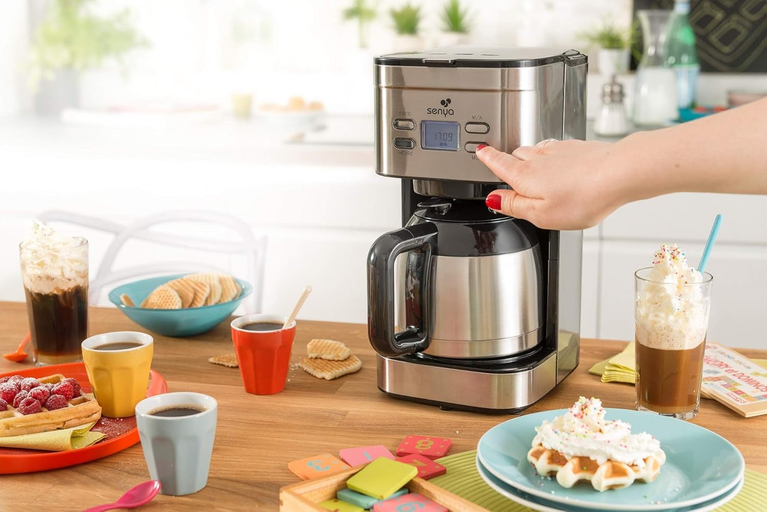 SYBF-CM025 Cafetière chaude, acier inoxydable, 1,2 litres, acier inoxydable