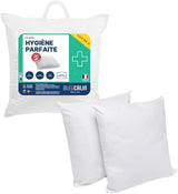 Bleu Câlin Lot de 2 oreillers rectangulaires anti-acariens, antibactériens, confort moelleux, T 60X60 Cm, 100% coton, hygiène parfaite assortiment Oreillers standards Naty Shop Forme carrée 60 X 60 Cm