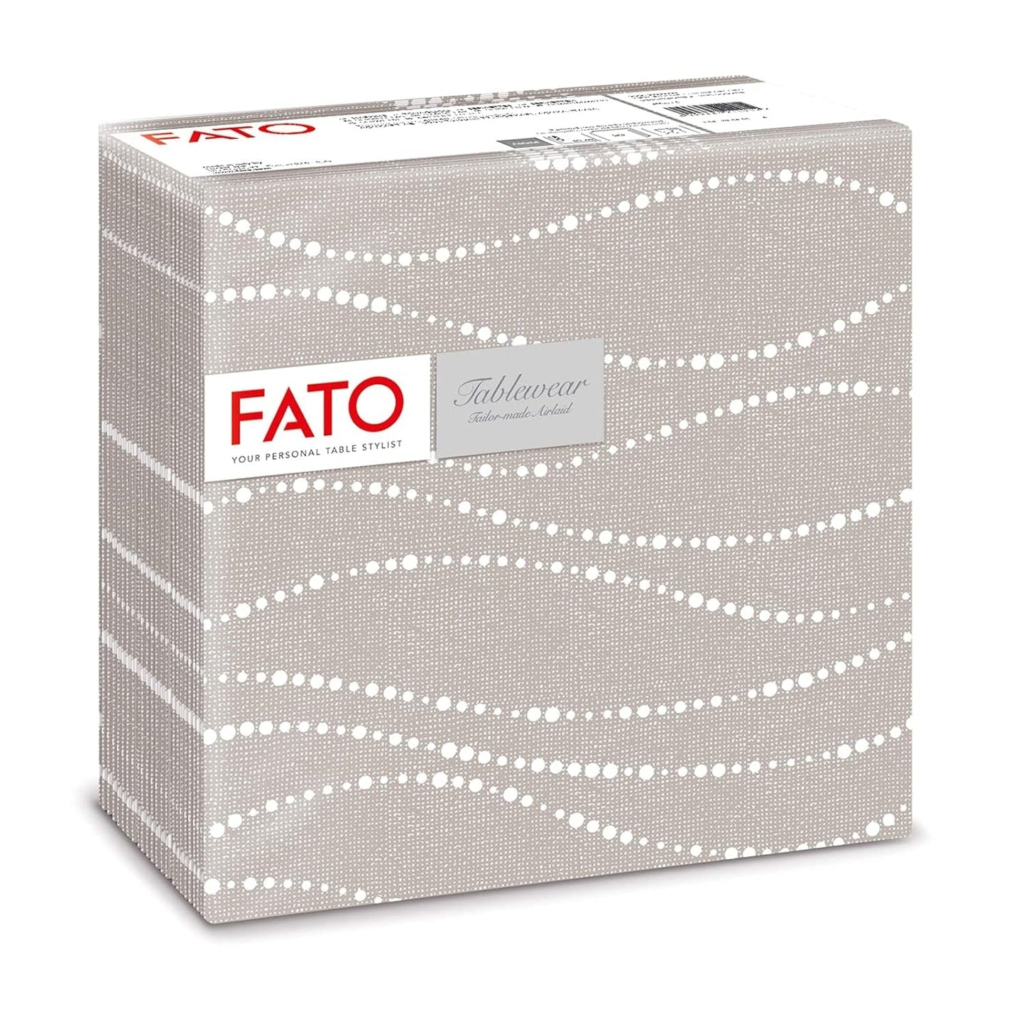 Fato - Serviettes en papier sec, airlaid, effet textile, paquet de 50 serviettes, 40X40 pliées en format 4, Tropicana Decor