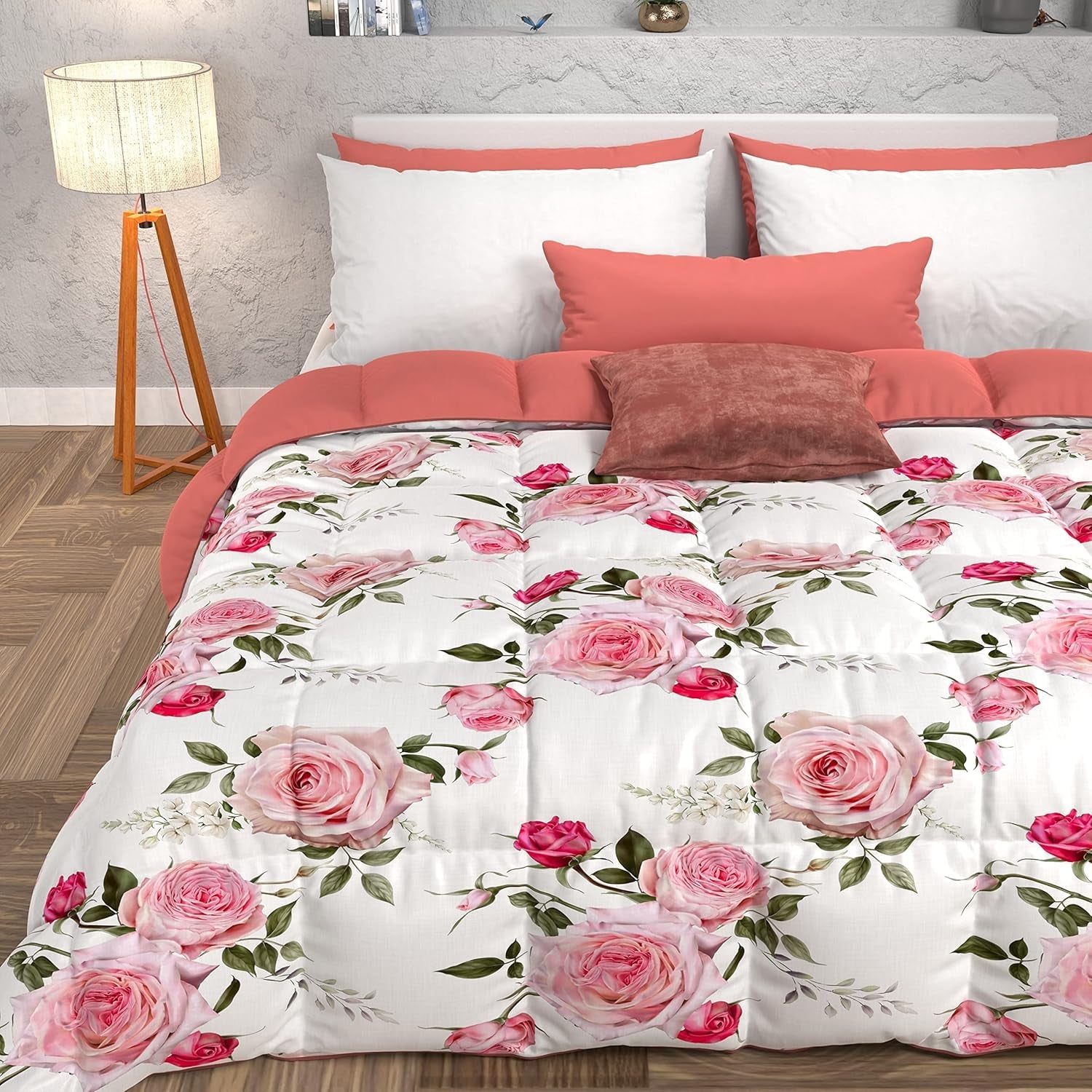 PETTI Artigiani Italiani - Couette d'hiver, Couette d'hiver, Couette simple, Double face, Impression monochrome et numérique, microfibre 100% hypoallergénique, Fabriqué en Italie
