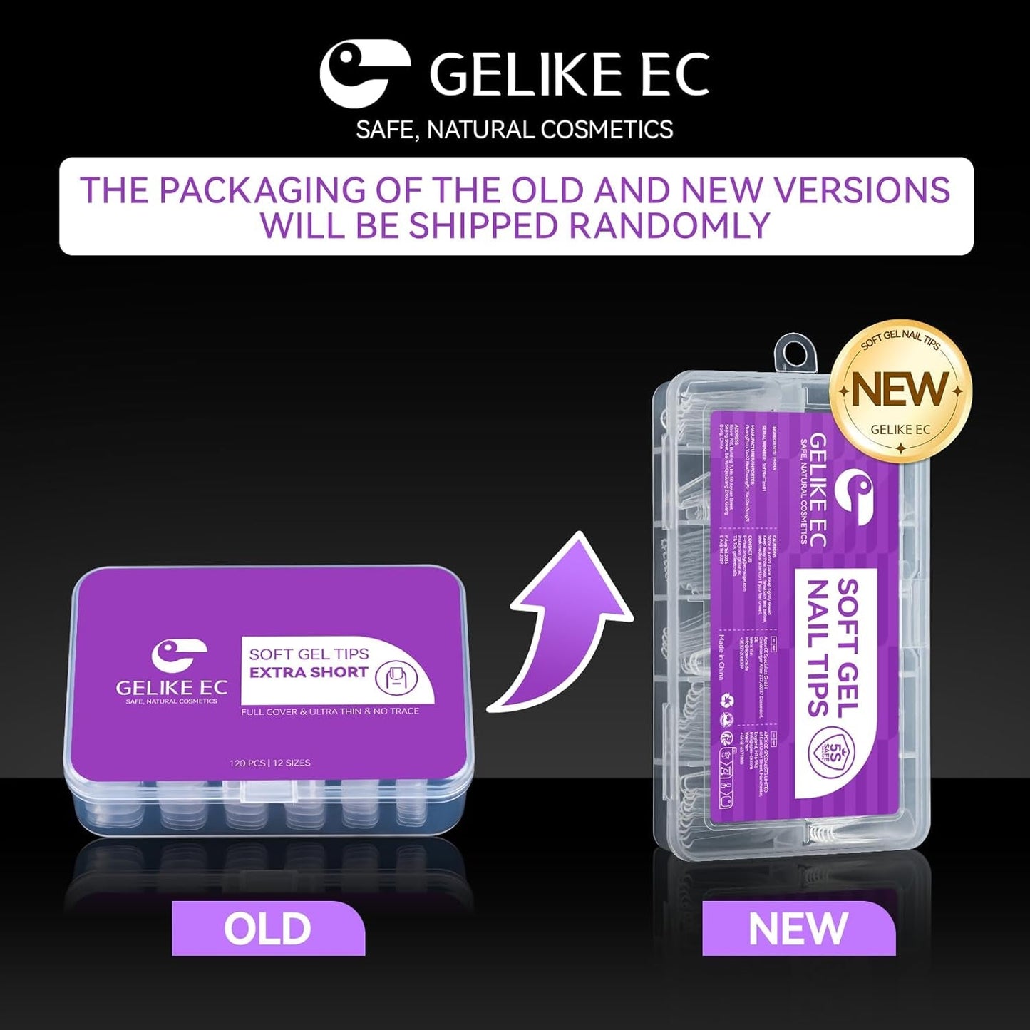 Gelike Ec Ongles courts en amande – Ongles souples à couverture complète, ongles artificiels pré-polis pour extensions d'ongles, studio de manucure à domicile, salon de bricolage, 120 pièces, 12 tailles