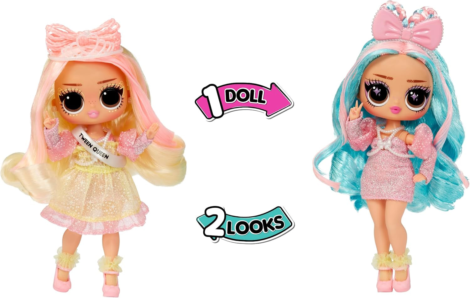 MDR. Surprise Tweens Surprise Swap Series - Braids-2-Waves Winnie - Poupée de mode avec plus de 20 accessoires inclus Style-Coup et mode et accessoires fantastiques - pour les enfants à partir de 4 ans