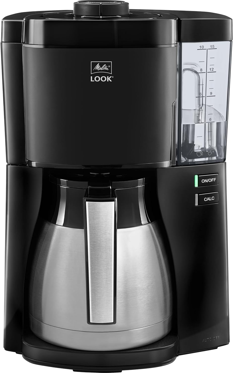 Melitta Look Therm - Machine à expresso avec filtre, carafe thermique et réservoir d'eau amovible, pour jusqu'à 10 tasses de café, noir