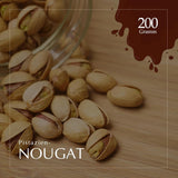 Touron artisanal chocolat pistache, 200g, texture crémeuse, qualité supérieure, ingrédients fins, goût authentique, le touron le plus cher au monde